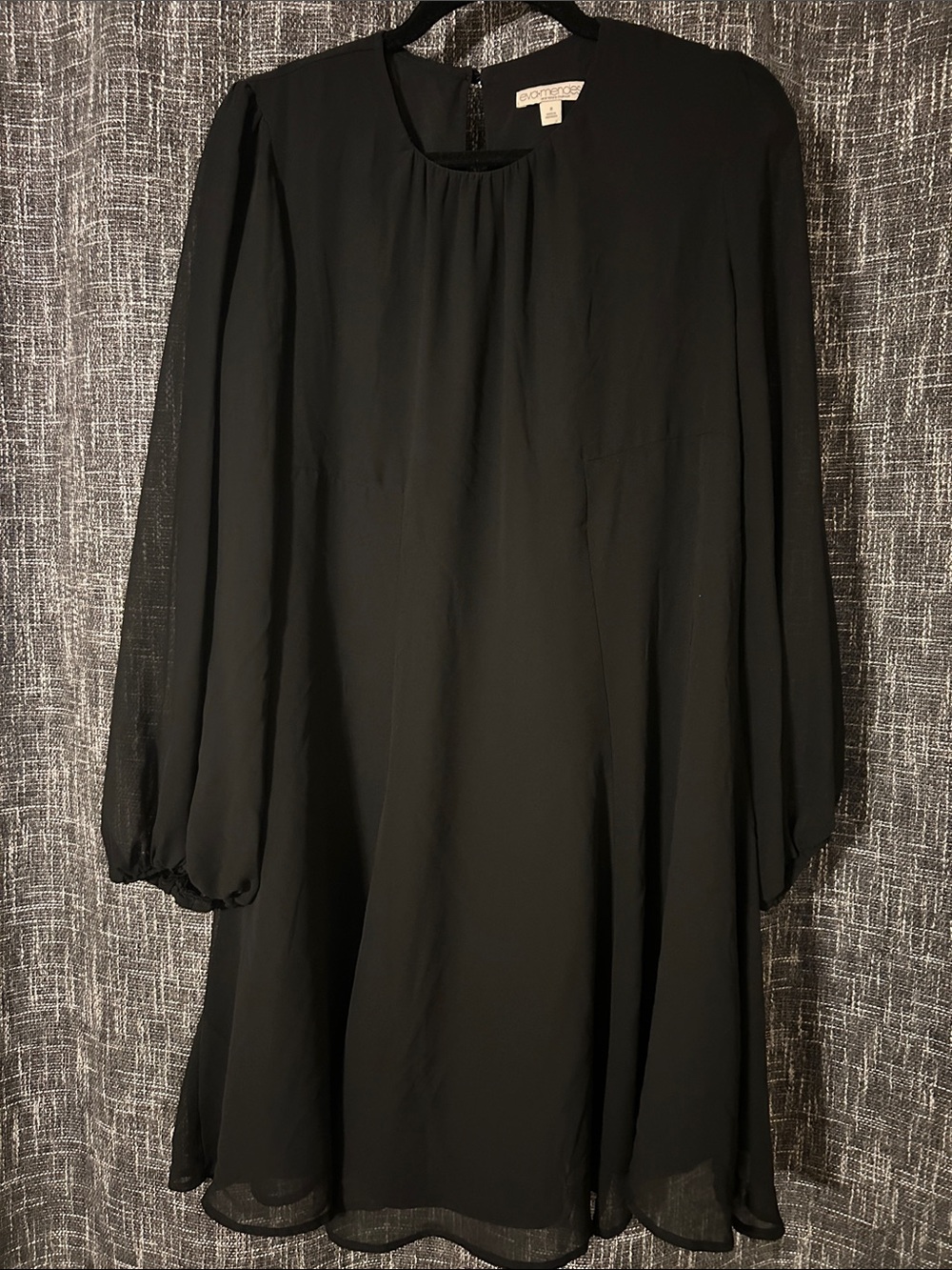 New York & Company Black Long-Sleeve Swing Dress